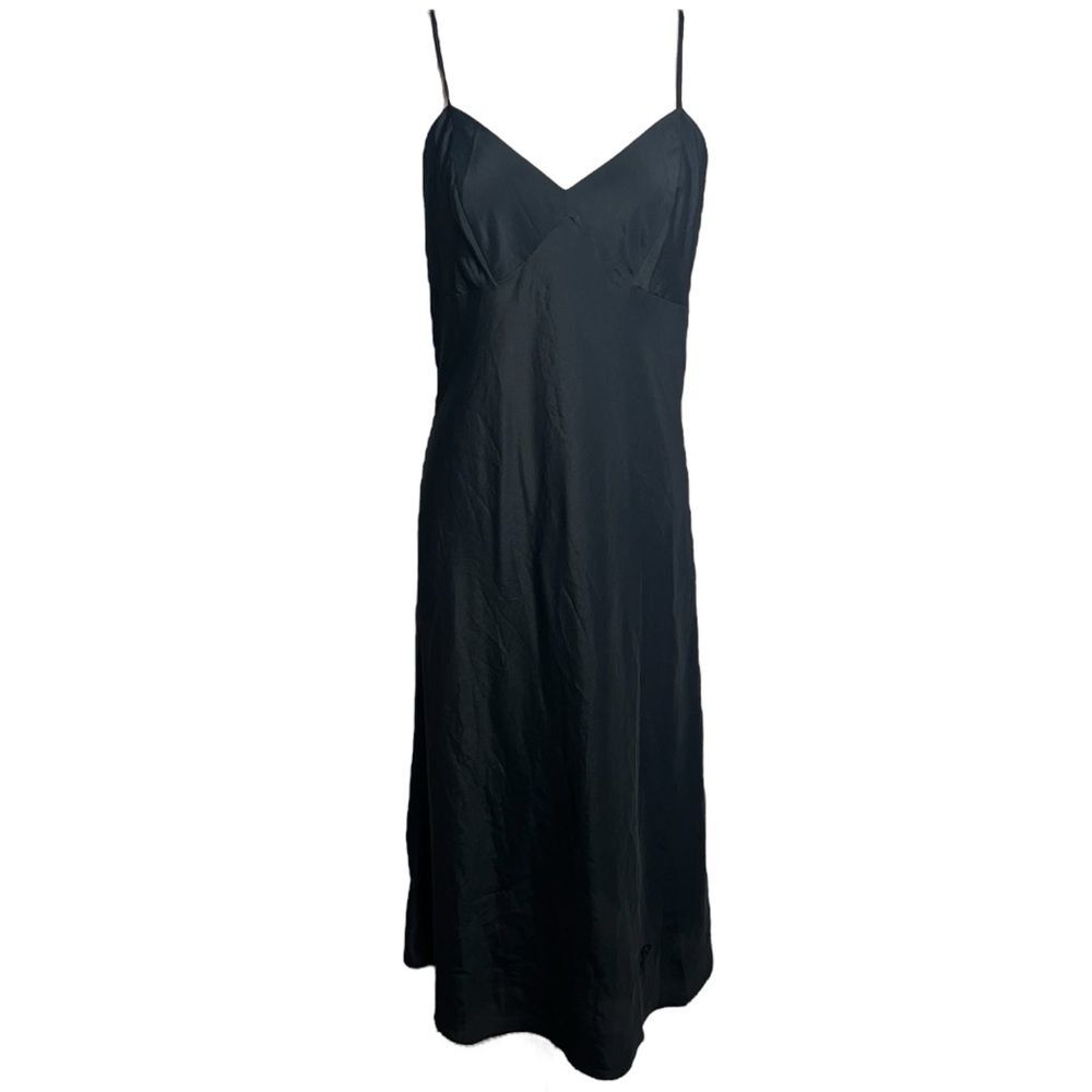 Vintage 1960s Claire Sandra by Lucie Ann Black Slip Dress Size 36 US 6 Small